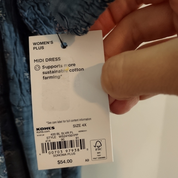 Sonoma Smocked Tiered Floral Print Midi Dress - Picture 4 of 14